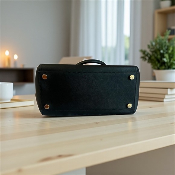 Michael Kors Black Saffiano Leather East West Tote Bag Handbag Large - Picture 5 of 10